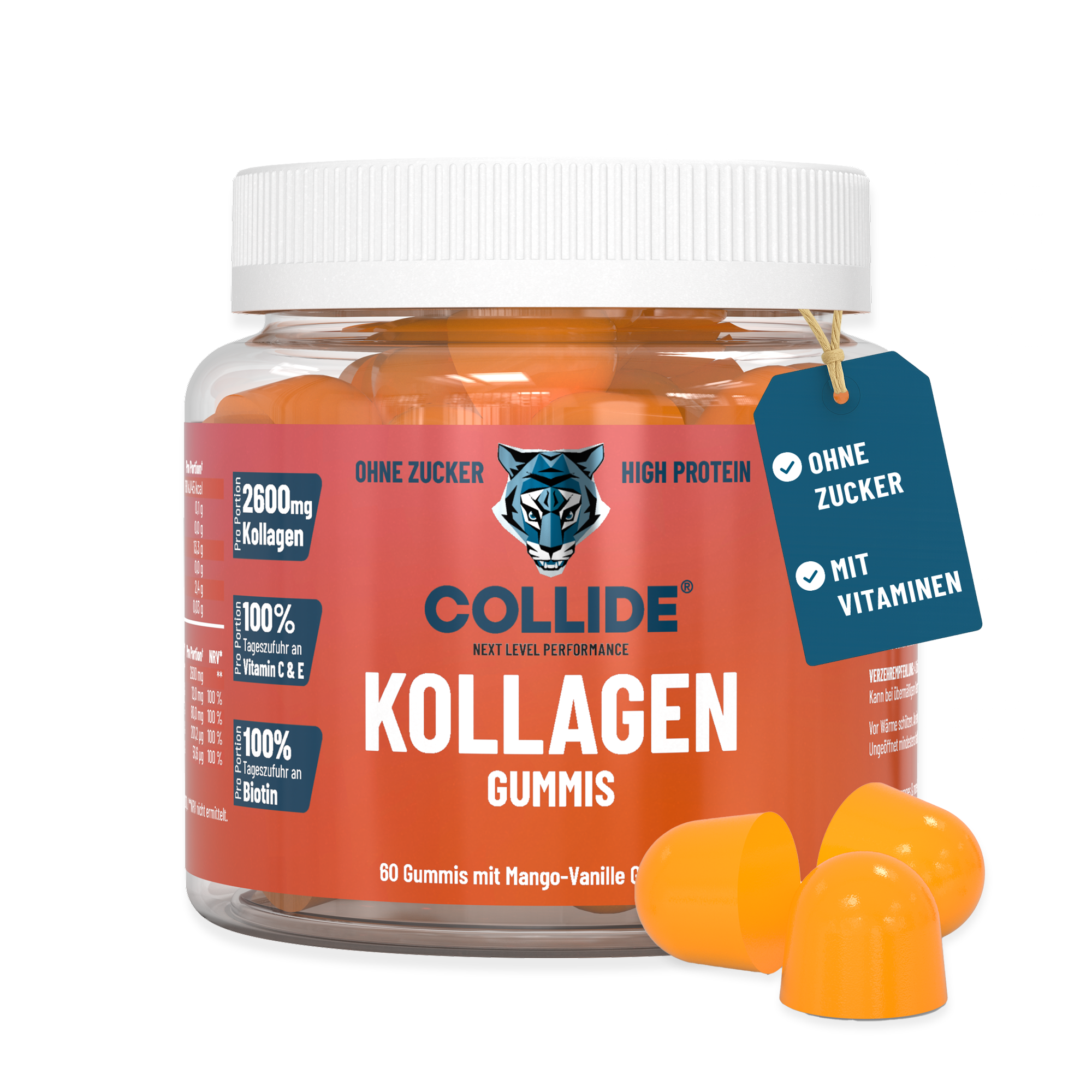 COLLIDE Kollagen Gums: Mango-Vanille, 60 St.