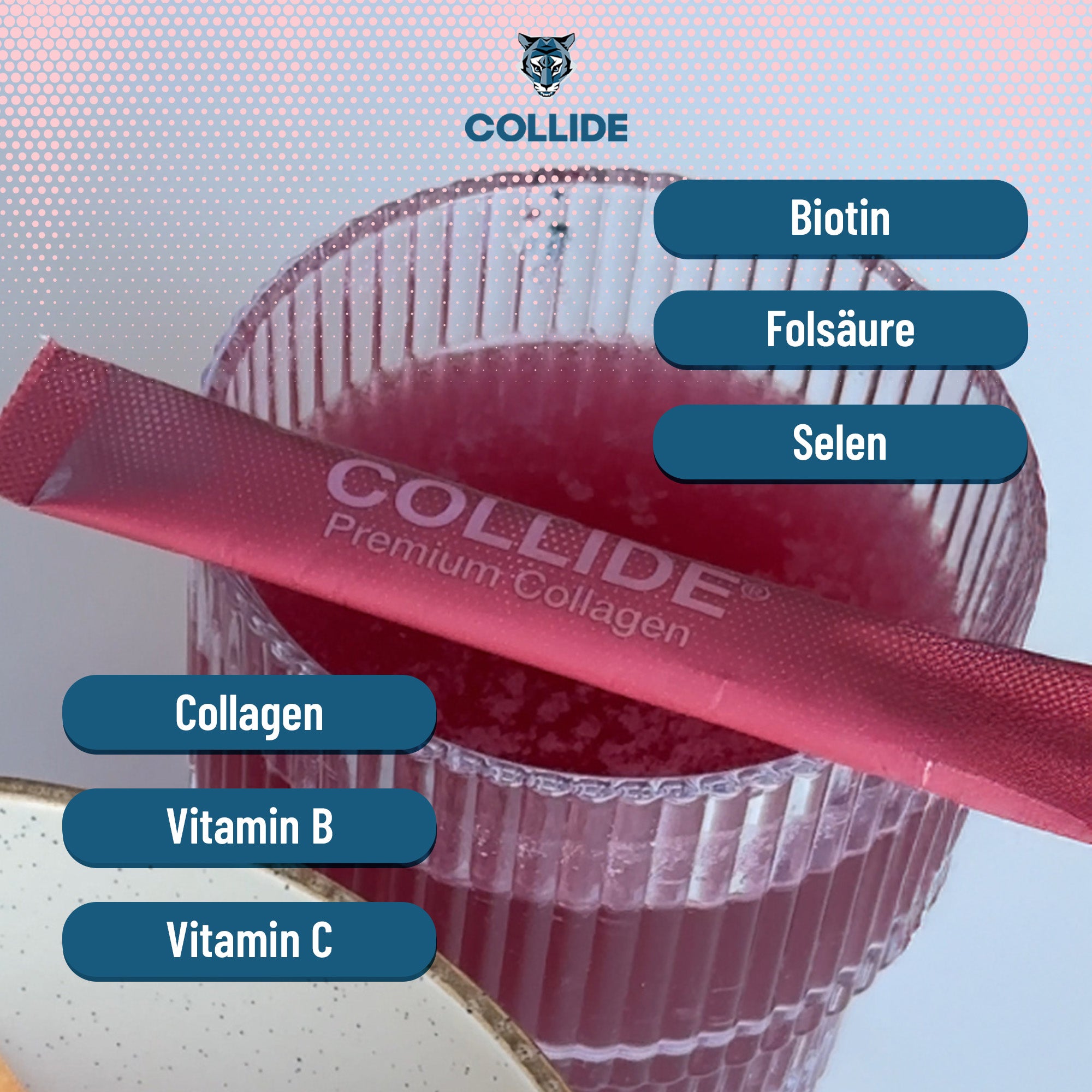 COLLIDE Kollagen-Hyaluronsäure Pulver - 🍒 cherry flavour