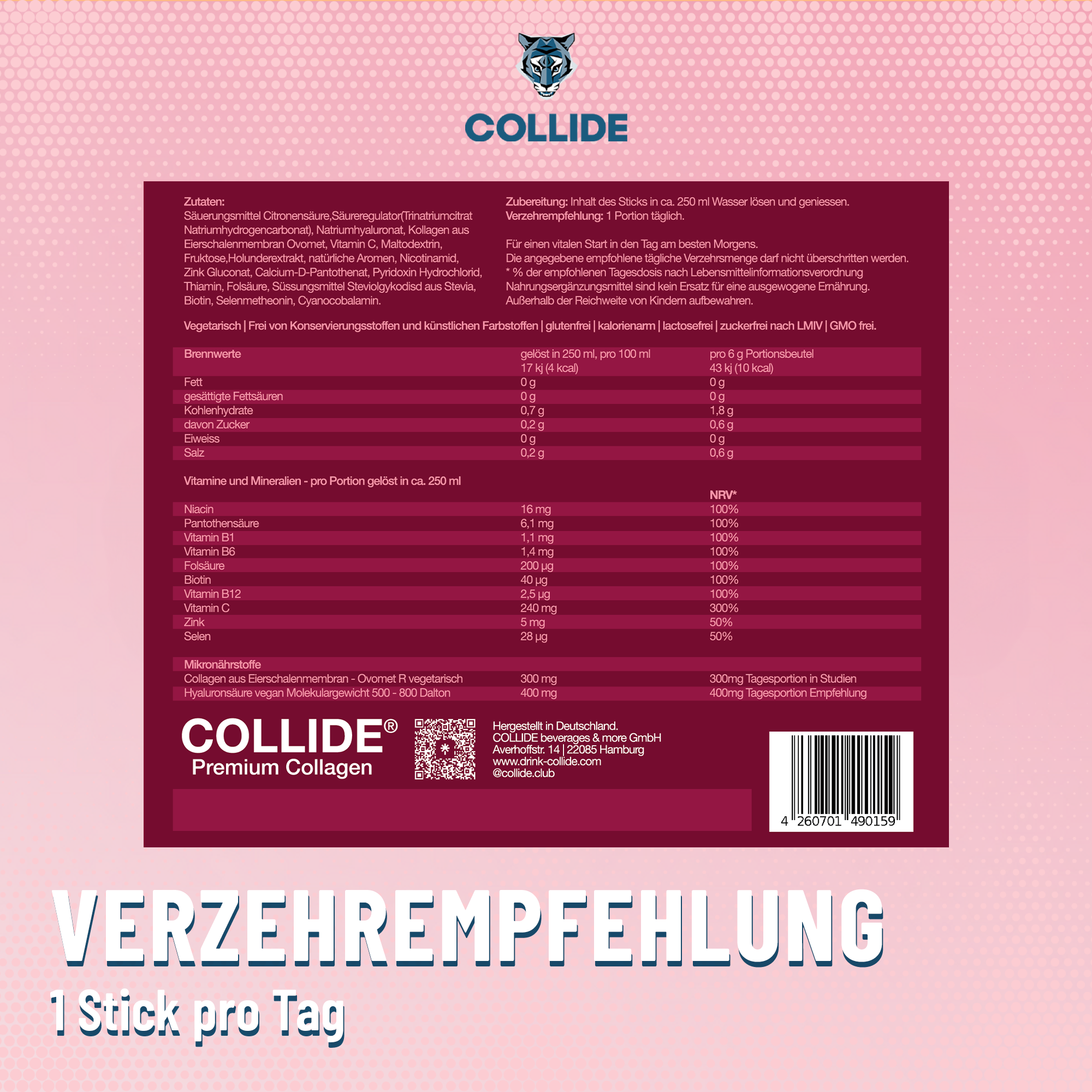 COLLIDE Kollagen-Hyaluronsäure Pulver - 🍒 cherry flavour