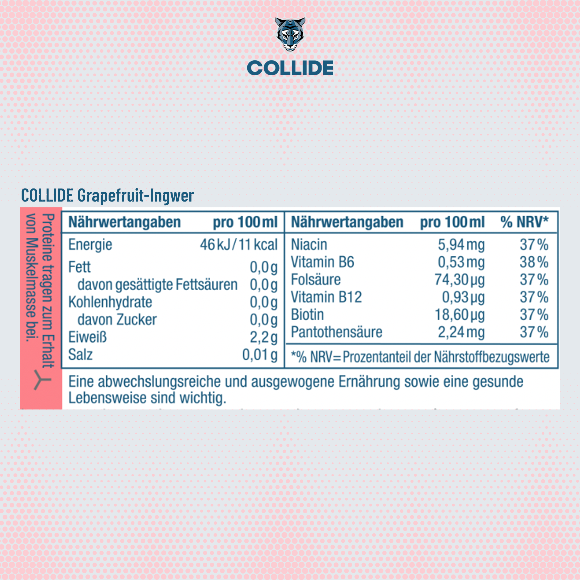 (MHD 13.05.25) - 24x COLLIDE Kollagen Drink: Grapefruit-Ingwer 250ml