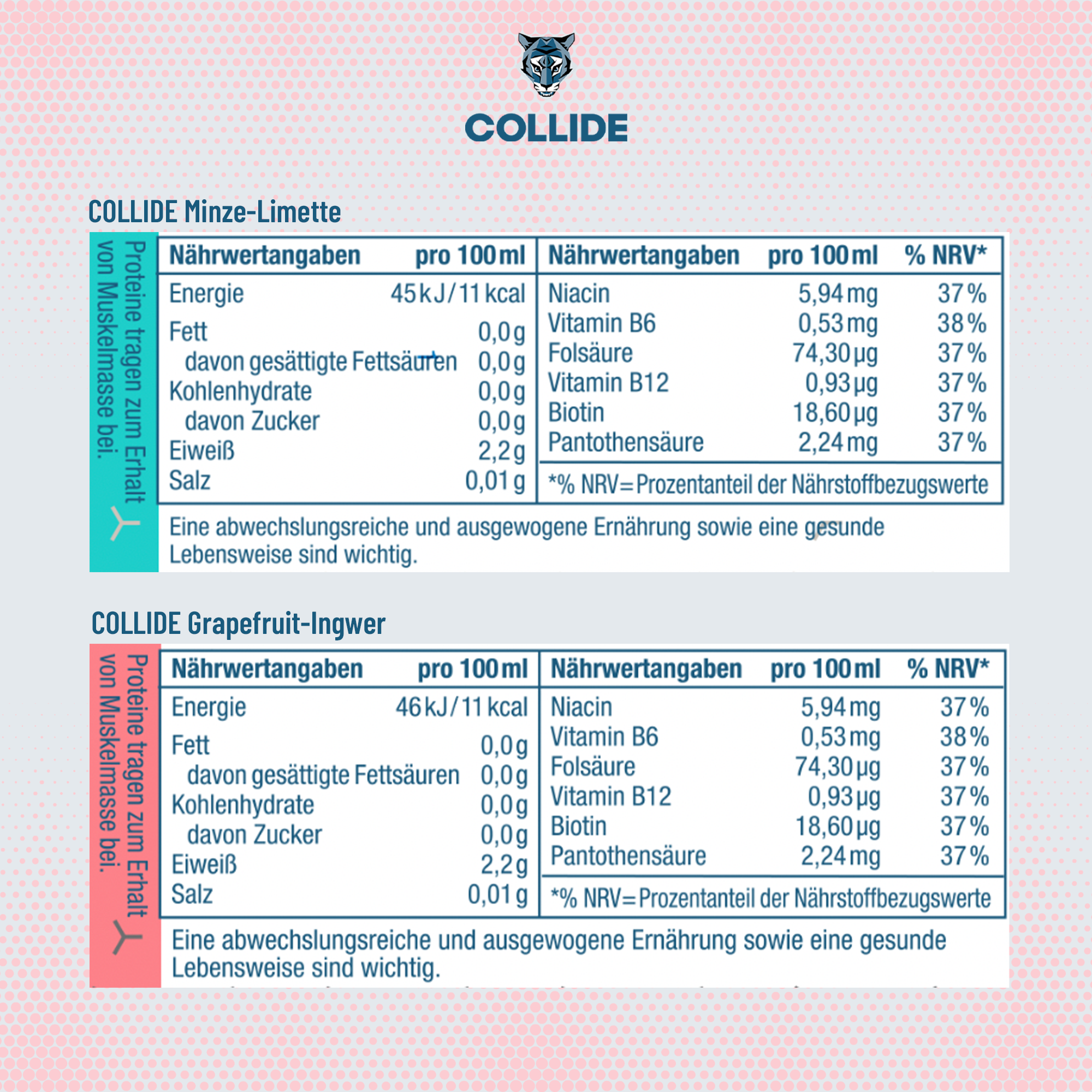 SPAR-Bundle: (MHD 13.05.25) 24x COLLIDE Minze-Limette + 24x COLLIDE Grapefruit Ingwer