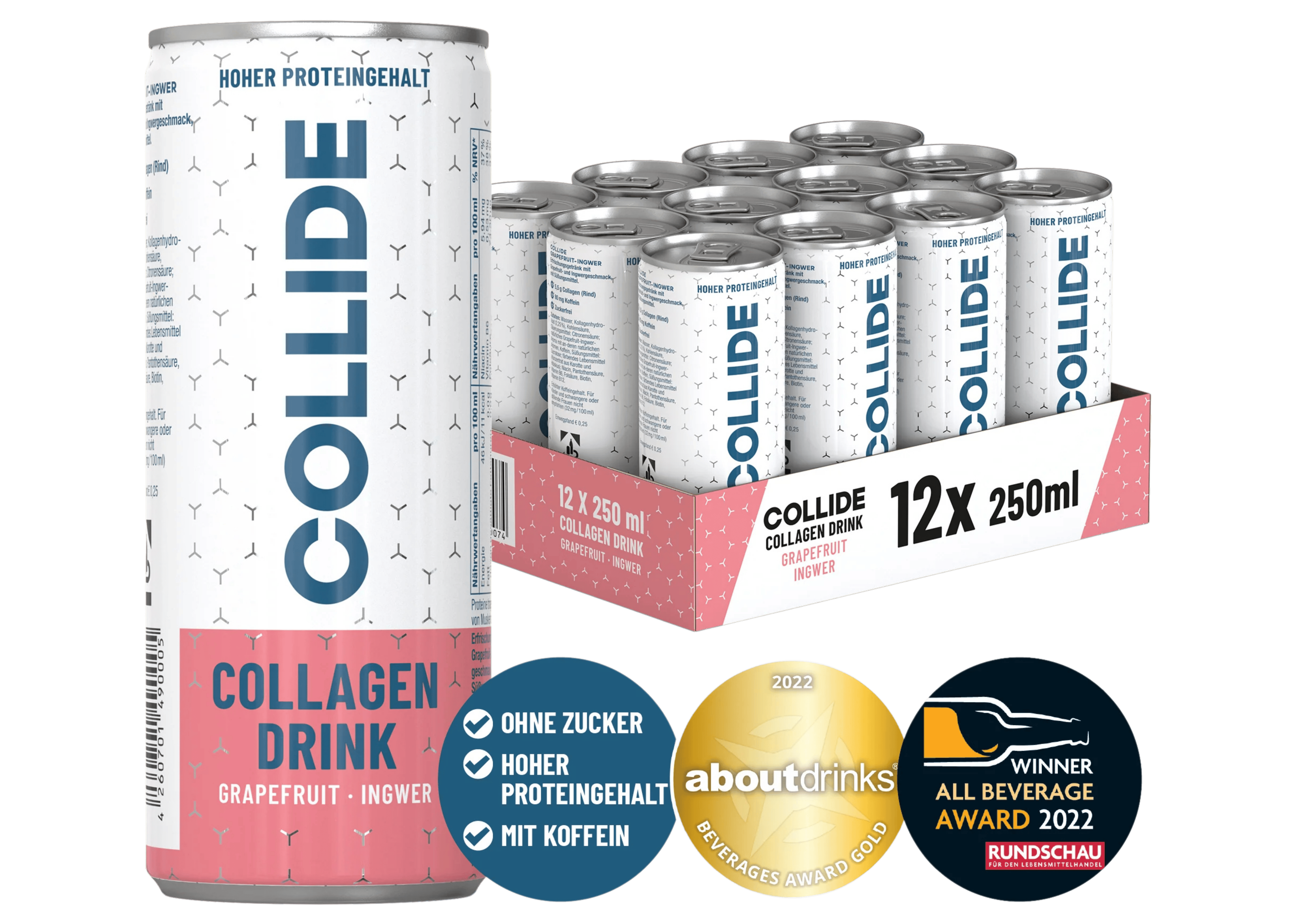 12x Collagen Drink: Grapefruit-Ingwer 250ml