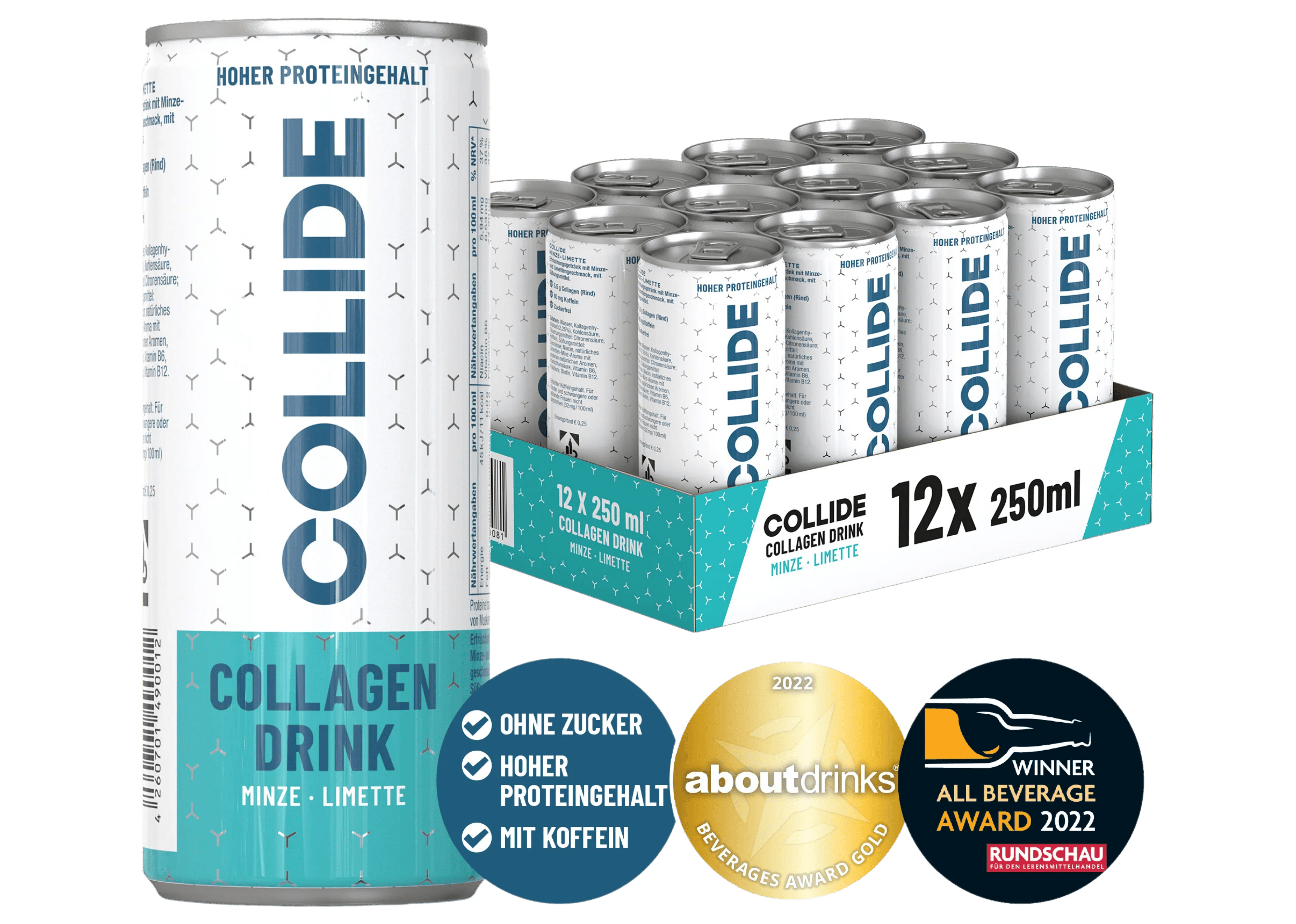 12x Collagen Drink: Minze-Limette 250ml