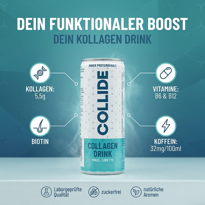 Kollagen Protein Drink: Minze-Limette 12x250ml